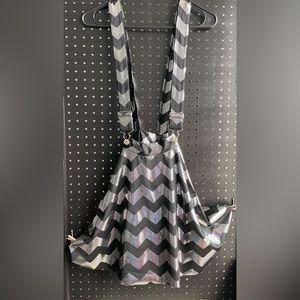 Blackmilk Silver Zig Zag Pinafore Skater Skirt size S